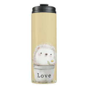 Gold Yellow Garden Hedgehog Daisy Flower  Thermal Tumbler