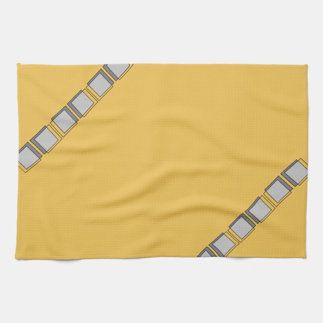 Gold Yellow Grey Modern Kitchen Dish Towels 4 (Horizontal)