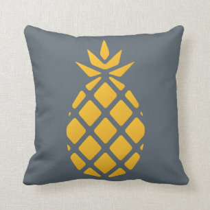 Gold Yellow & Grey Modern Pineapple Cushion