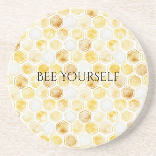 Gold Yellow Honeycomb Coaster