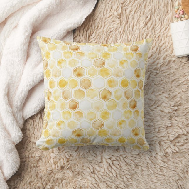 Gold Yellow Honeycomb   Cushion (Blanket)