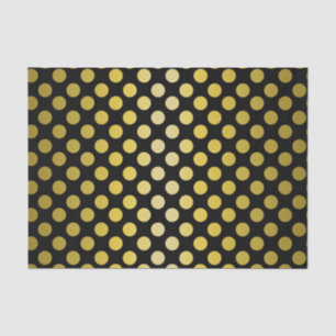 Gold Yellow Polka Dots on black Tissue Paper
