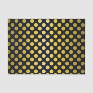 Gold Yellow Polka Dots on black Tissue Tissue Paper