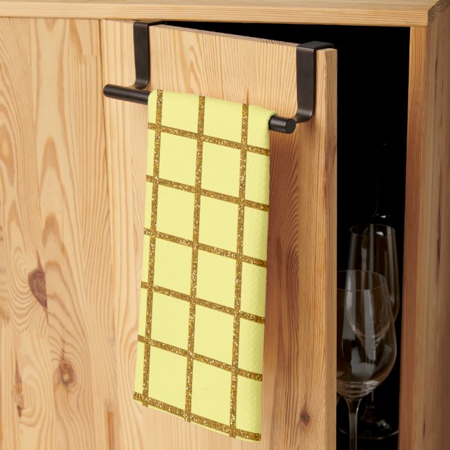 Gold Yellow Tea Towel (Thirds Fold)