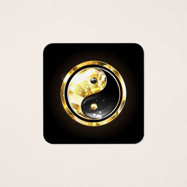 Gold Yin Yang on black (Front)
