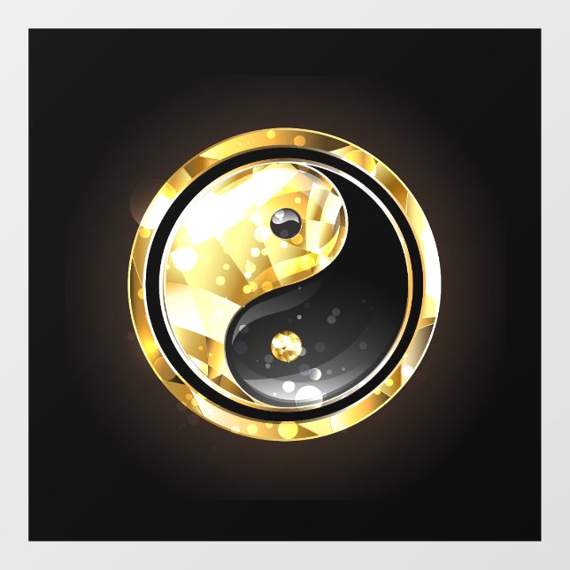 Gold Yin Yang on black (Sheet)