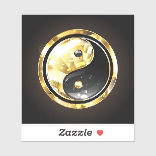 Gold Yin Yang on black (Sheet)