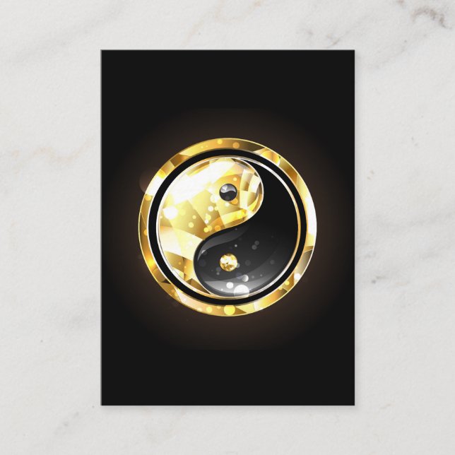 Gold Yin Yang on black Appointment Card (Front)