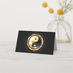 Gold Yin Yang on black Appointment Card