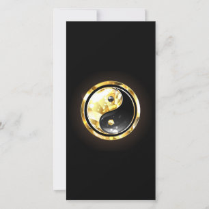 Gold Yin Yang on black Card
