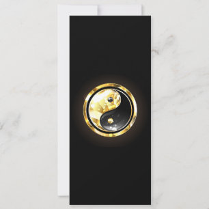 Gold Yin Yang on black Card