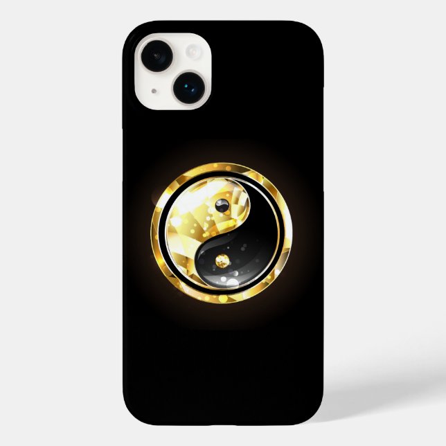 Gold Yin Yang on black Case-Mate iPhone Case (Back)