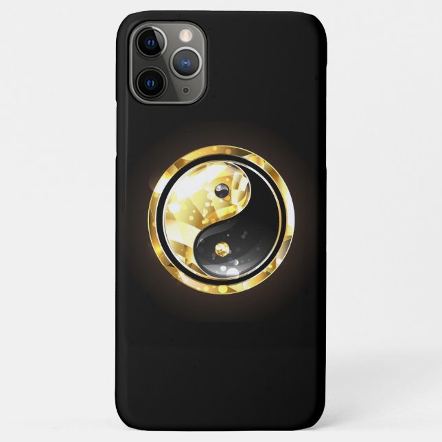 Gold Yin Yang on black Case-Mate iPhone Case (Back)