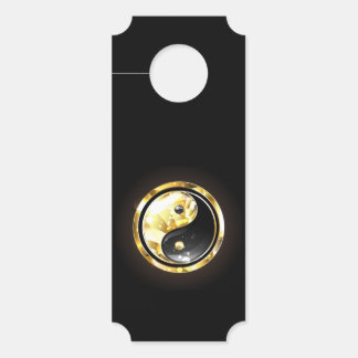 Gold Yin Yang on black Door Hanger