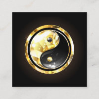 Gold Yin Yang on black