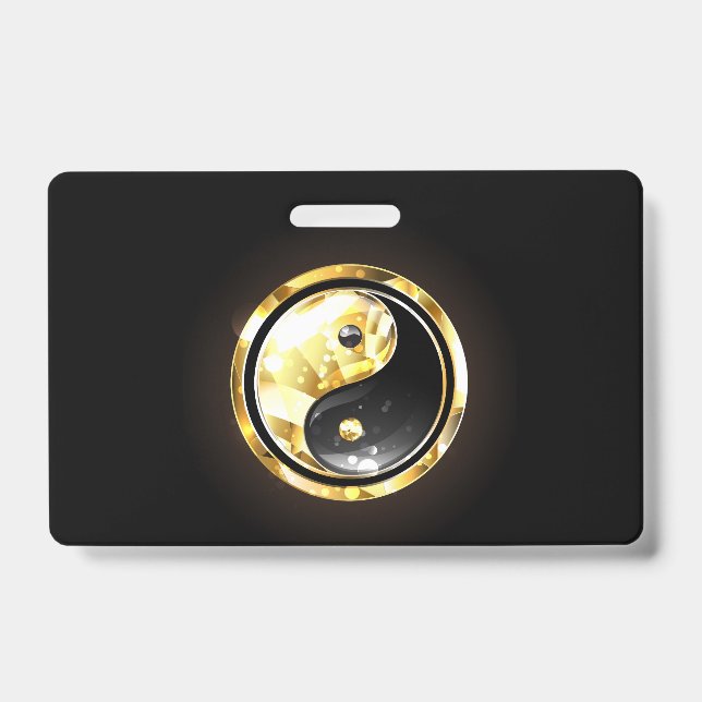 Gold Yin Yang on black ID Badge (Front)