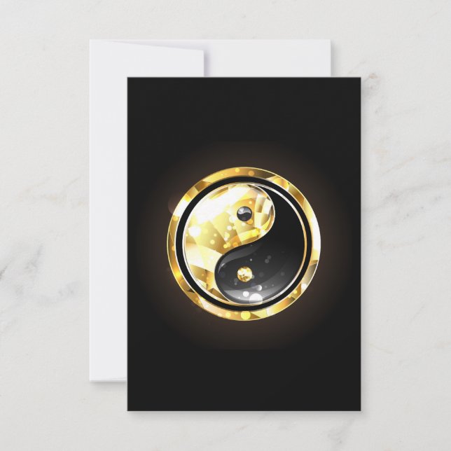 Gold Yin Yang on black Invitation (Front)