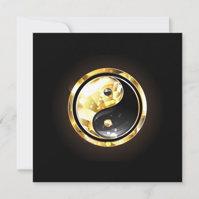 Gold Yin Yang on black Invitation (Front)