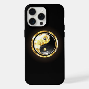 Gold Yin Yang on black iPhone 15 Pro Max Case