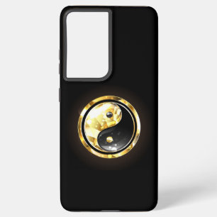 Gold Yin Yang on black Samsung Galaxy Case