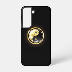 Gold Yin Yang on black Samsung Galaxy Case