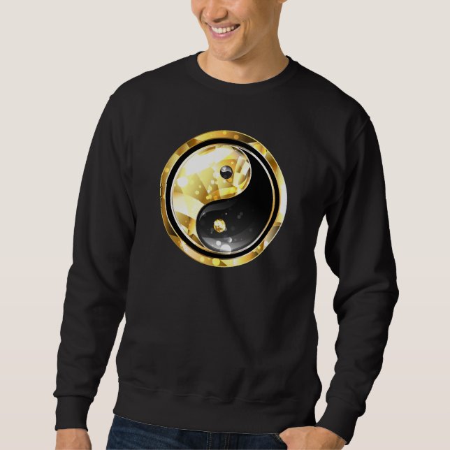 Gold Yin Yang on black Sweatshirt (Front)