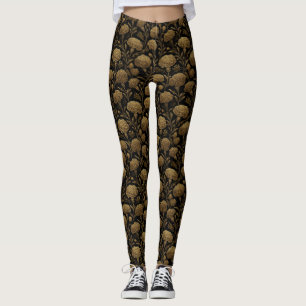 Gold Yoga Carnation Floral Wedding Gifts Leggings