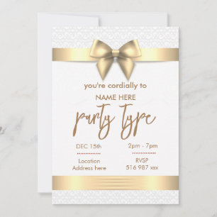 Gold you are cordially invited invitation Card