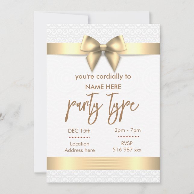 Gold you are cordially invited invitation Card (Front)