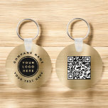 Gold Your Business Logo QR Code Business  Key Ring<br><div class="desc">Your Business Logo Here Keychain that can be used as a Promotional Business Marketing tool for a Company Office or Corporation. Please contact the designer for matching items.</div>