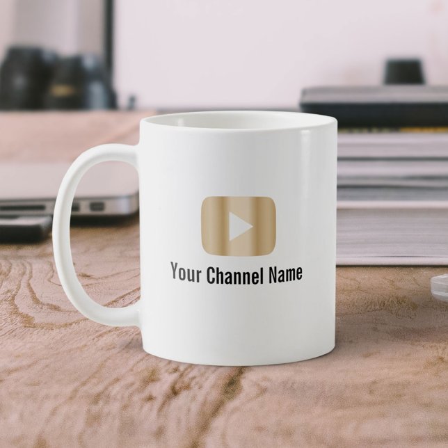 Gold Youtube Channel Vlogger Youtuber Coffee Mug (Creator Uploaded)