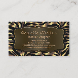 Gold Zebra Business Cards