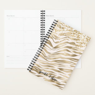 Gold Zebra Print Confetti Planner