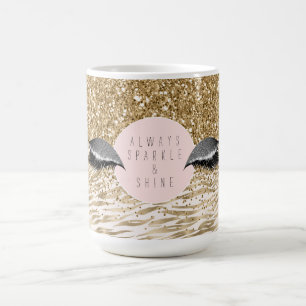 Gold Zebra Print Glitzy Eyes Coffee Mug