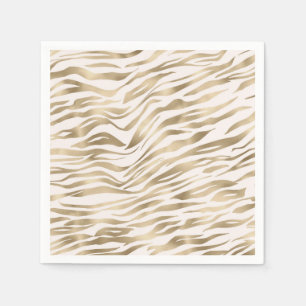 Gold Zebra Print Napkin