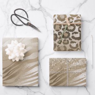 Gold Zebra Print Ombre   Wrapping Paper Sheet