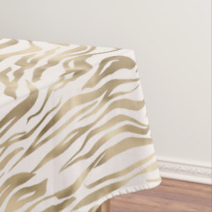 Gold Zebra Print Tablecloth