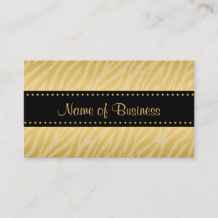 Gold Zebra Stripe Salon Business Card