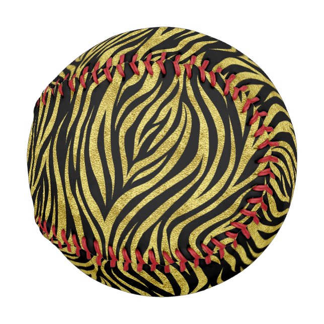 Gold Zebra Stripes Baseball (Front Right)