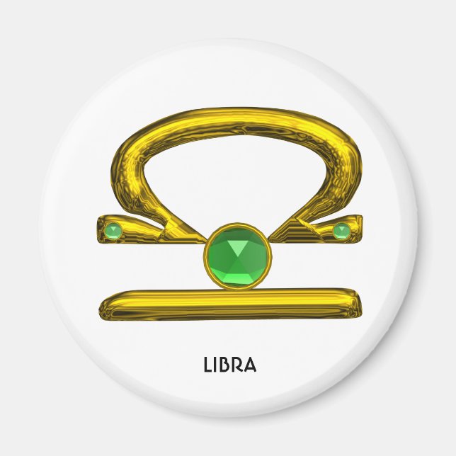 GOLD ZODIAC BIRTHDAY SIGNS LIBRA MAGNET (Front)