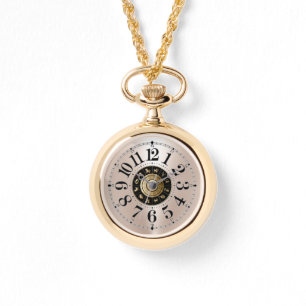 gold zodiac pocket watch necklace