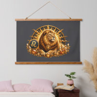 Gold Zodiac Sign Leo With Gemstones