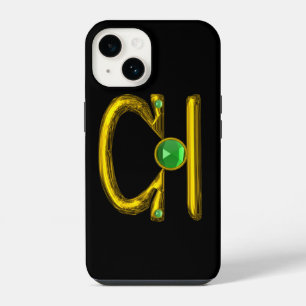 GOLD ZODIAC SIGN LIBRA Green Emerald Gemstone iPhone 14 Case