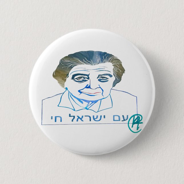 Golda Meir Yearbook Art Button (Front)