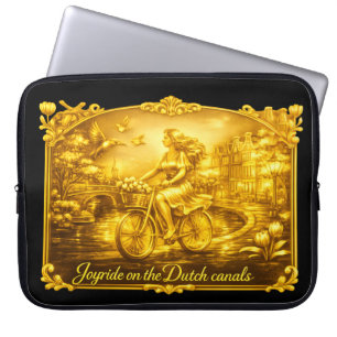 GoldAmsterdam Abstract Romantic Vintage StreetRide Laptop Sleeve