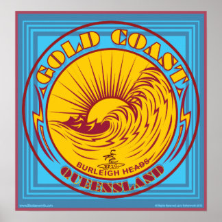 GOLDCOAST, VICTORIA, AUSTRALIA, SURFING POSTER