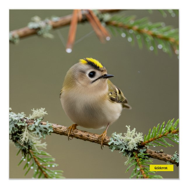 Goldcrest Macro Wildlife Poster (Front)