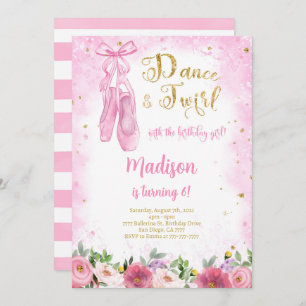 Golded Ballerina Invitation