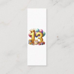 Golden 13th Birthday Calling Card