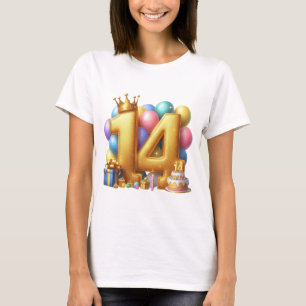 Golden 14th Birthday T-Shirt